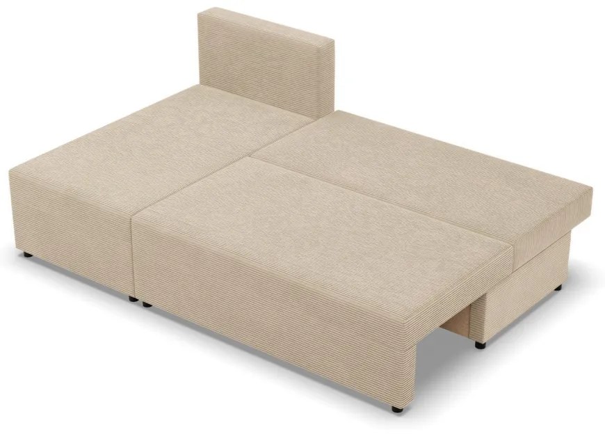 Nobu sarokkanapé, kordbársony, univerzális oldal, bézs