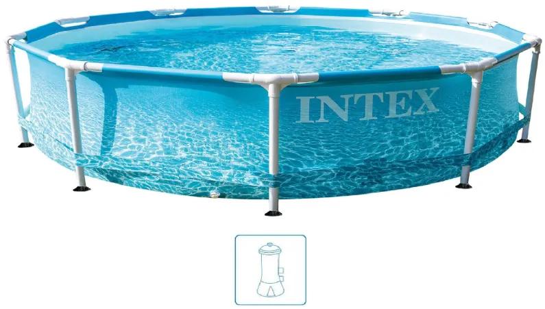 INTEX Beachside Metal Frame Pool fémvázas medence vízforgatóval, 305 x 76 cm 28208NP