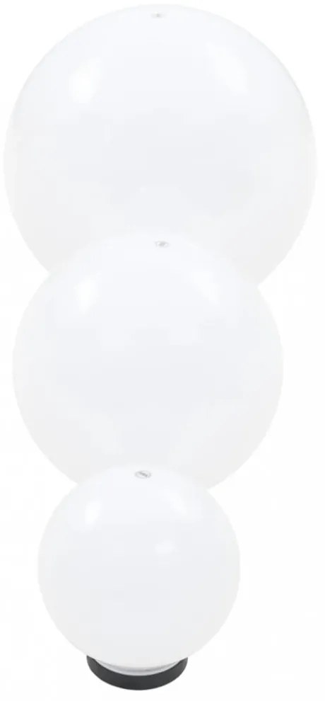 3 db-os LED gömblámpa-szett 20 / 30 / 40 cm PMMA