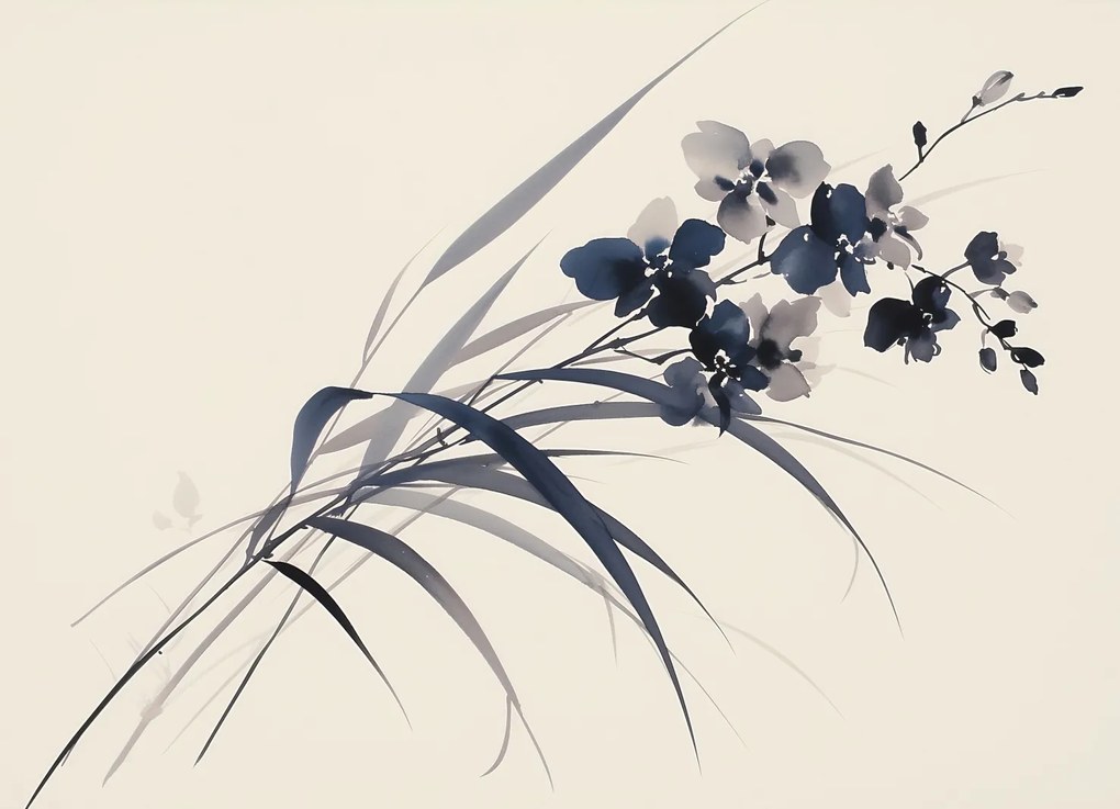 Poszter 18x13cm Orchidea szépiában