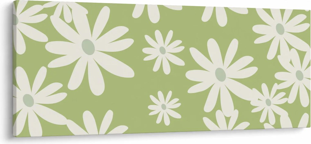 Kép - Hippik, zöld virágok N⁰1 (120x50 cm)