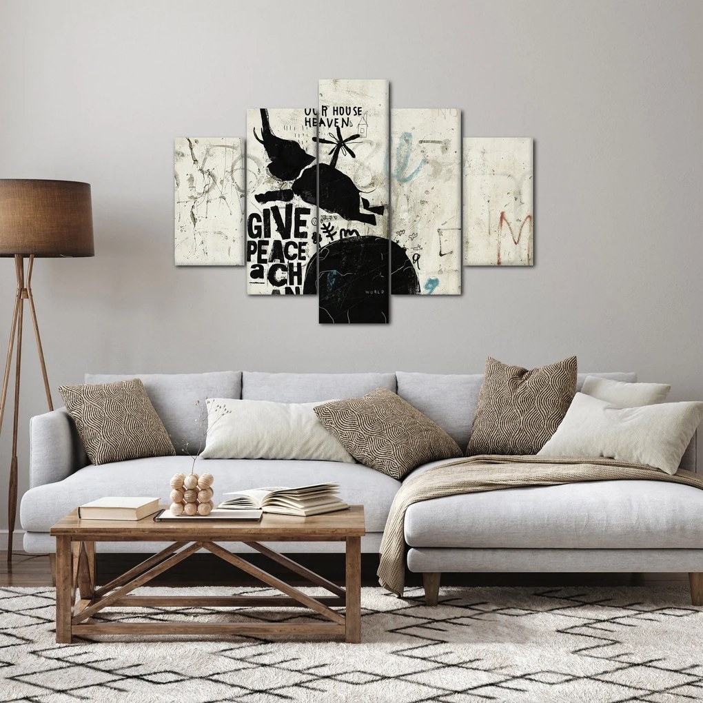 Kép - Slon nad zemou (150x105 cm)