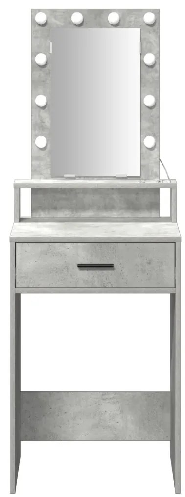 Öltözőasztal LED világítással Betonnedv Hossz 50x41x140 cm
