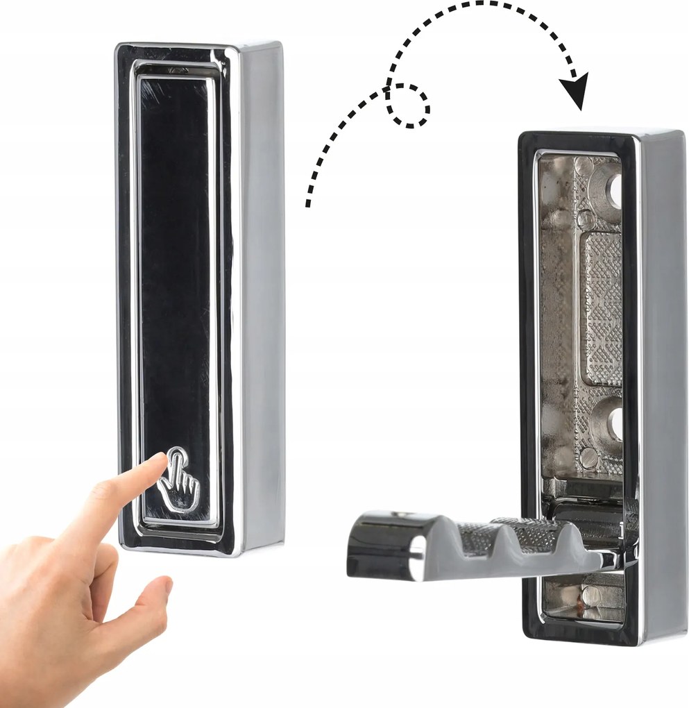 Ruhaakasztó előszoba fürdőszobai gardrób fali tartó króm