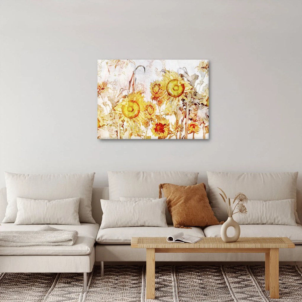 Kép - Napraforgó, festmény (70x50 cm)