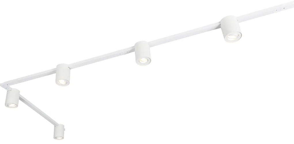 Modern fehér sínrendszer 5 spotlámpával, 1 fázisú - Rondoo Up