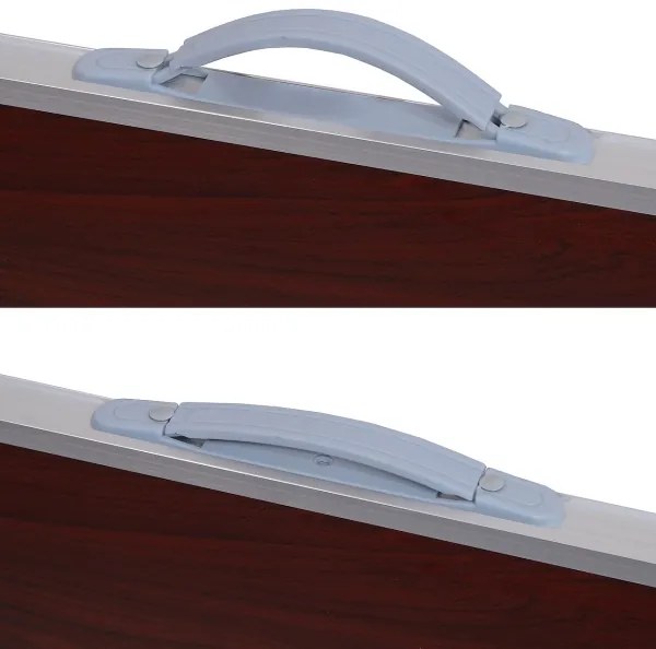 Összecsukható kempingasztal barna/króm