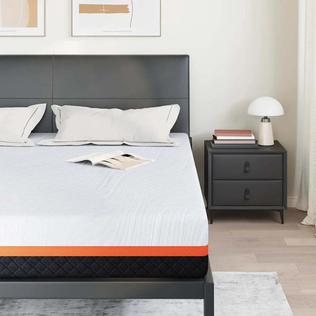 Matrac Fehér és Szürke 180 x 200 cm Memóriahab