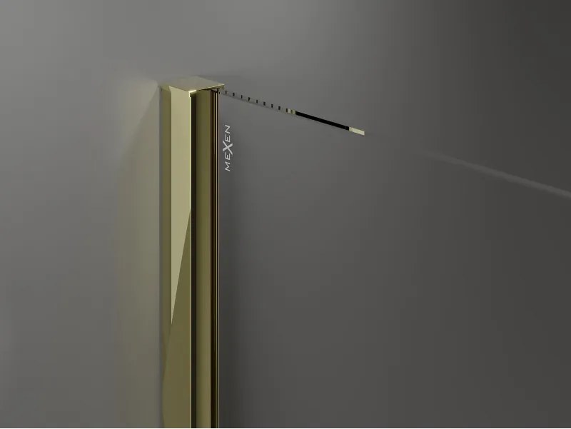 Mexen Velar, nyílásba tolóajtó Walk-In 140 cm, 8 mm átlátszó üveg, arany fényes, 871-140-000-03-50
