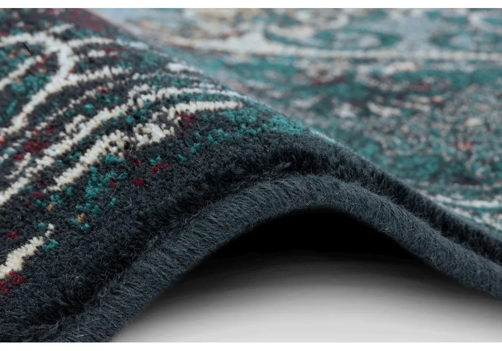 Petróleumkék gyapjú szőnyeg 133x180 cm Ann – Agnella