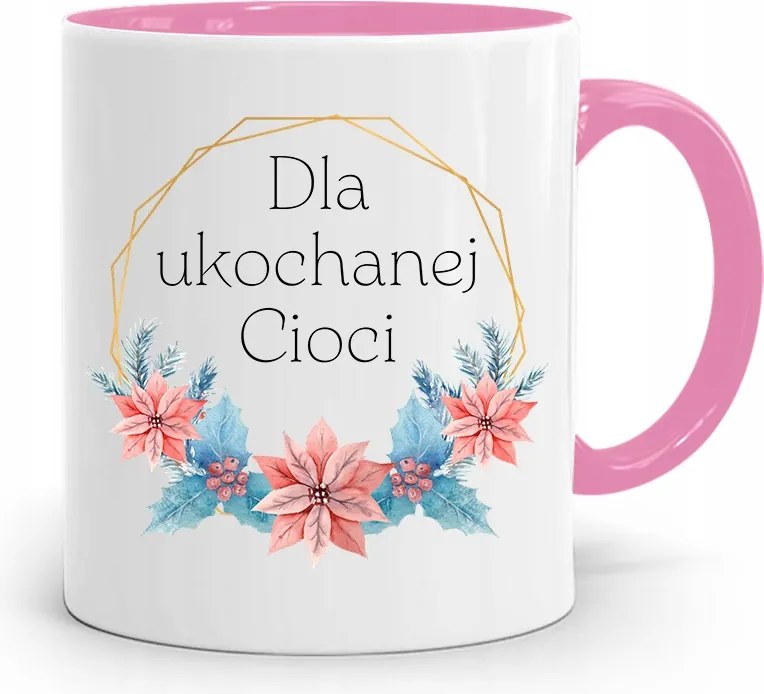 Rózsaszín Bögre Egyedi Ajándék Szeretett Nagynénjének fényképes nyomtatással