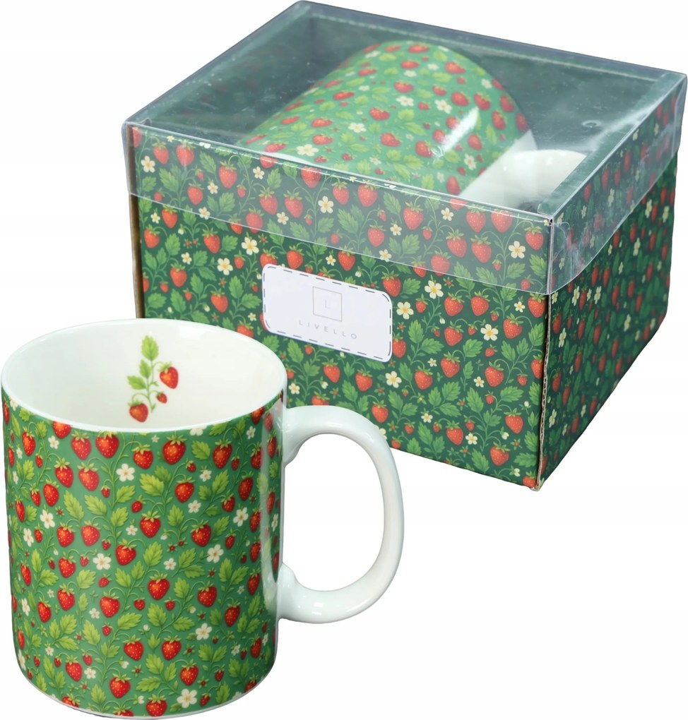 Livello Porcelán bögre Jumbo 670 ml kávé tea nagy eper