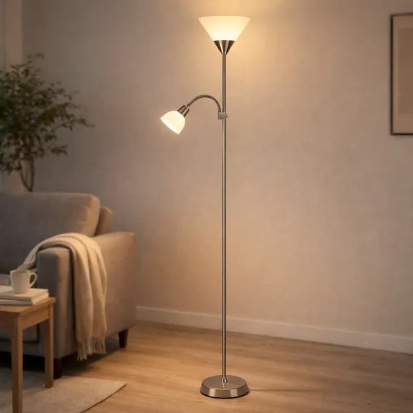 Brilagi - Állólámpa ARIANA 1xE27/100W/230V + 1xE14/25W matt króm