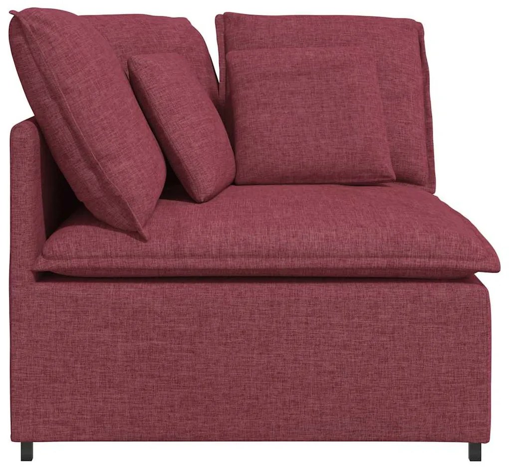 borvörös moduláris kanapé sarokmodul párnákkal 100 cm