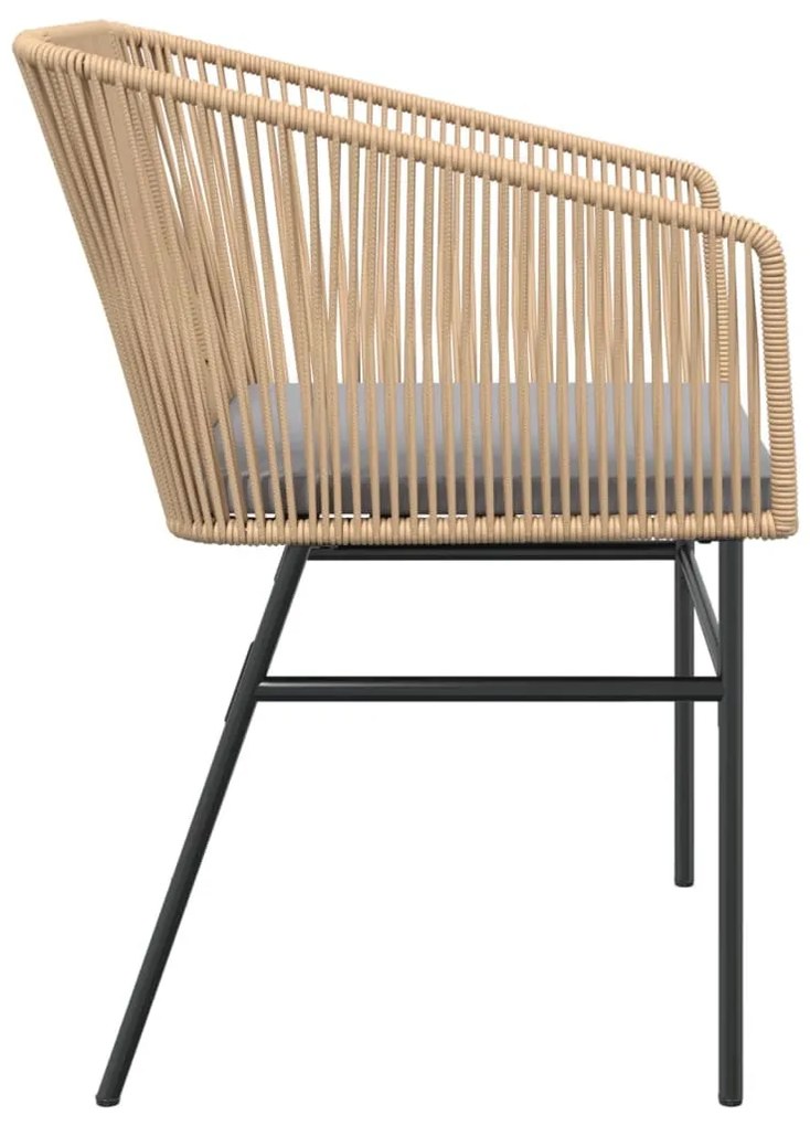 2 db barna polyrattan kerti szék párnákkal