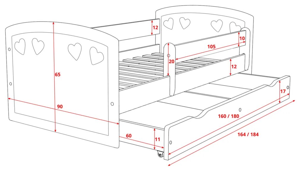 Ourbaby Julie fehér 160x80 cm