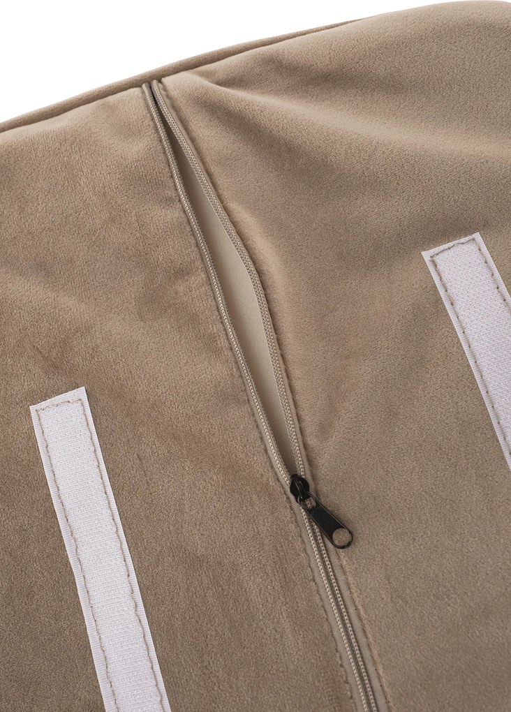 Dizájnos fotel, szürkésbarna Taupe Velvet anyag, ZIRKON