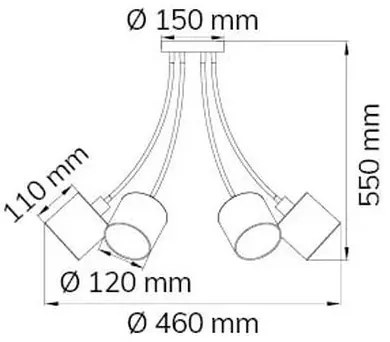 Wofi 9609.06.10.9000 - Csillár rúdon CHARME 6xE14/40W/230V