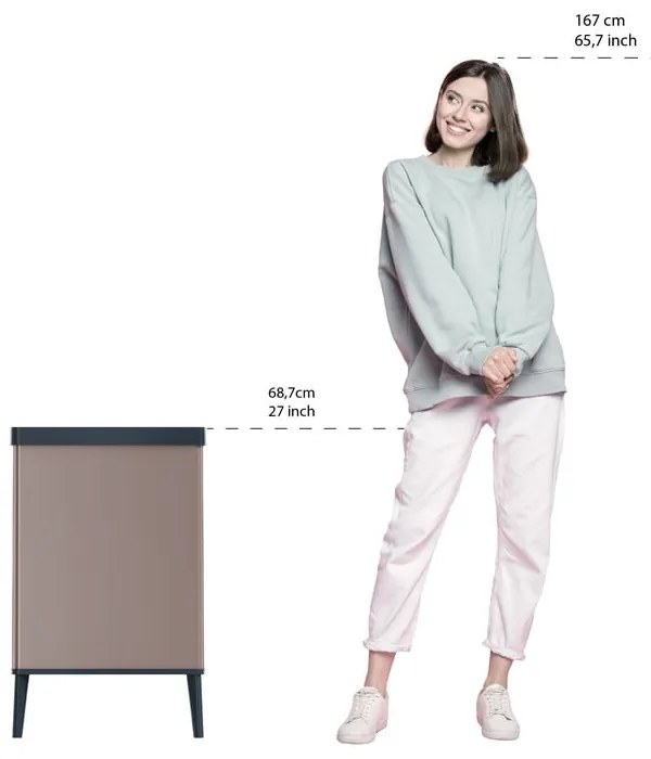 Rózsaszín újrahasznosított műanyag érintésre nyíló szemetes 54 l Verto High – Curver