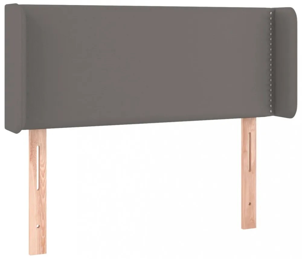 szürke műbőr LED-es fejtámla 83x16x78/88 cm