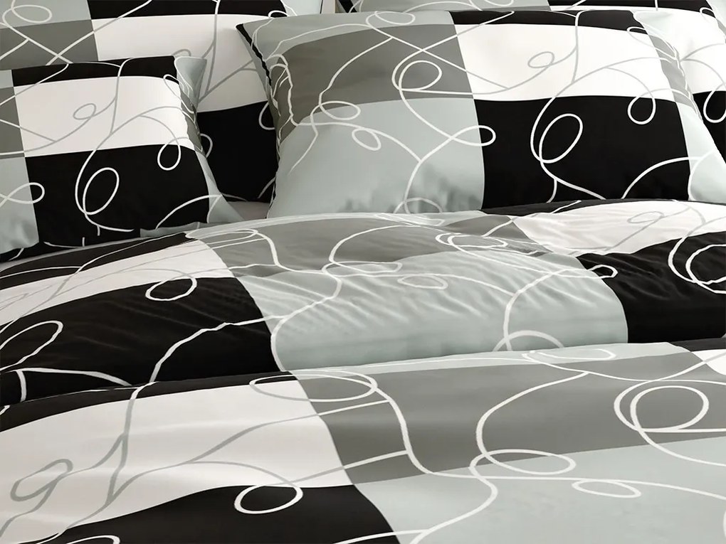 Pamut ágynemű SQUARES BLEND szürke Ágyneműhuzat mérete: 70 x 90 cm | 140 x 200 cm