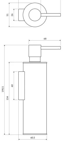 OMNIRES MP60721BL - Szappan adagoló MODERN PROJECT 150 ml matt fekete