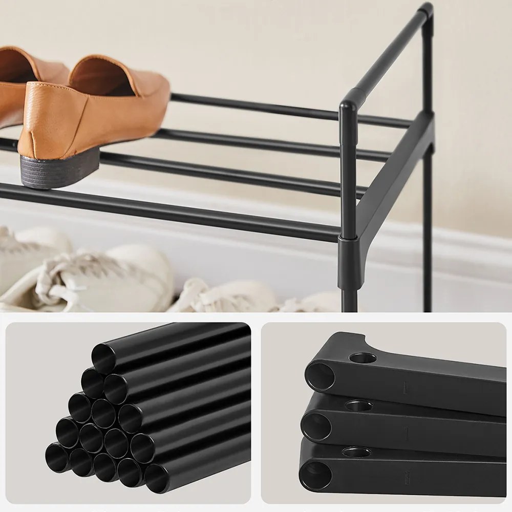 3 szintes fém cipőtartó, 116 x 30 x 55 cm