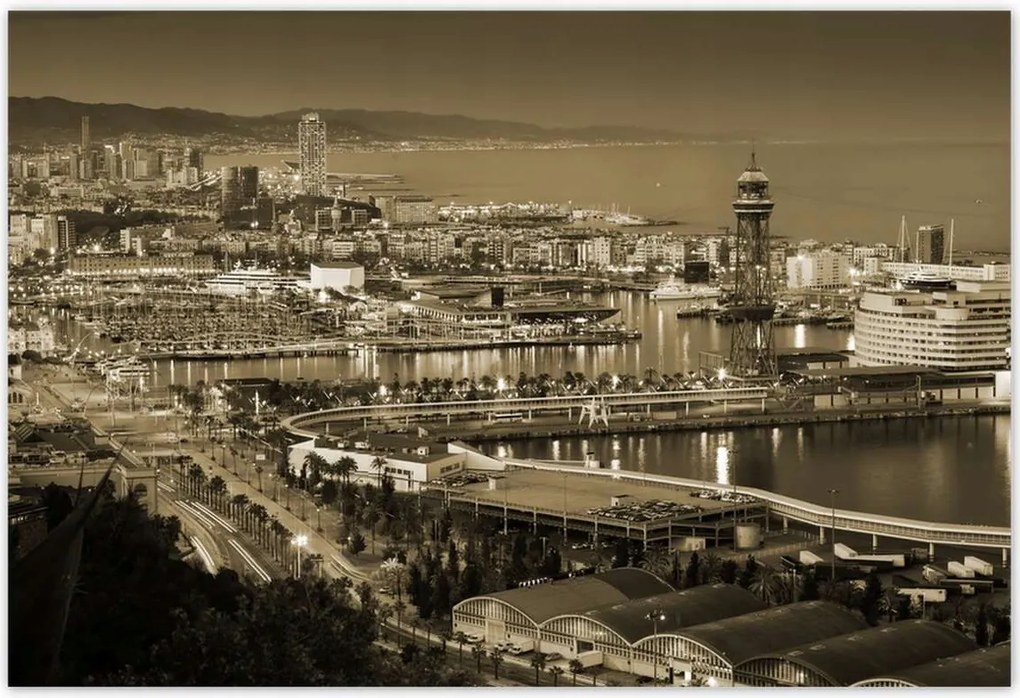 Poszterek 185x125 Barcelona Éjszakai tájkép