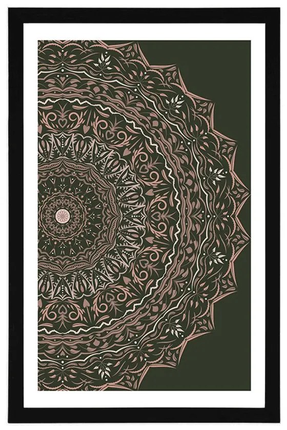Poszter paszportuval Mandala vintage stílusban