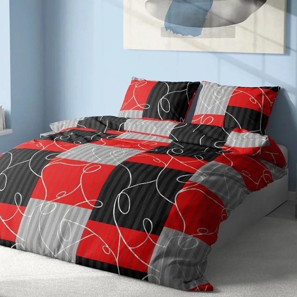 Krepp pamut ágynemű Homa PURA RED DAME 2 részes 140x200 cm
