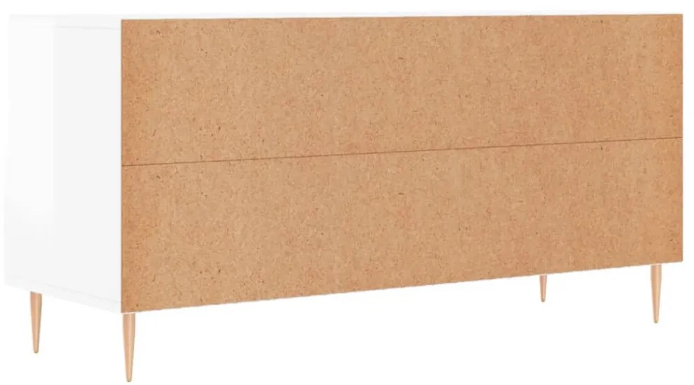 fehér magasfényű szerelt fa TV-szekrény 102x36x50 cm