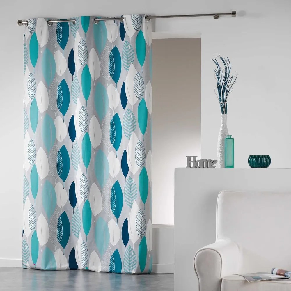 Kék függöny 140x240 cm Leafy – douceur d'intérieur