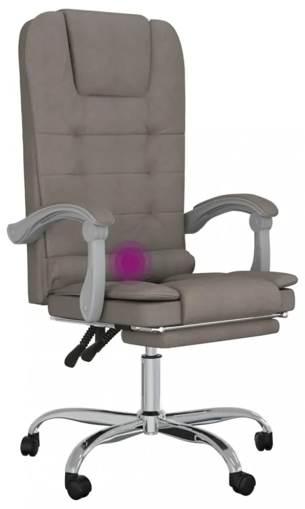 vidaXL tópszínű szövet dönthető irodai masszázsfotel