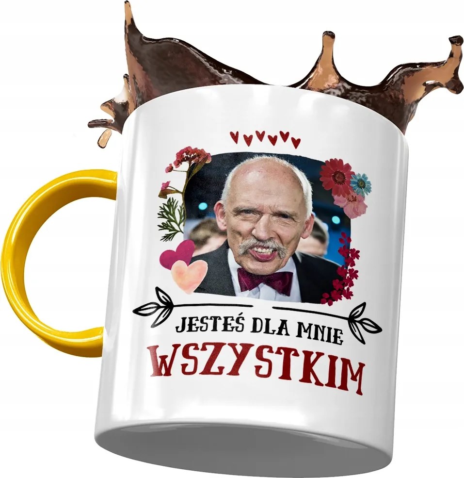 Sárga Janusz Corwin Mikke bögre Ajándék Nyomtatott Fotóval