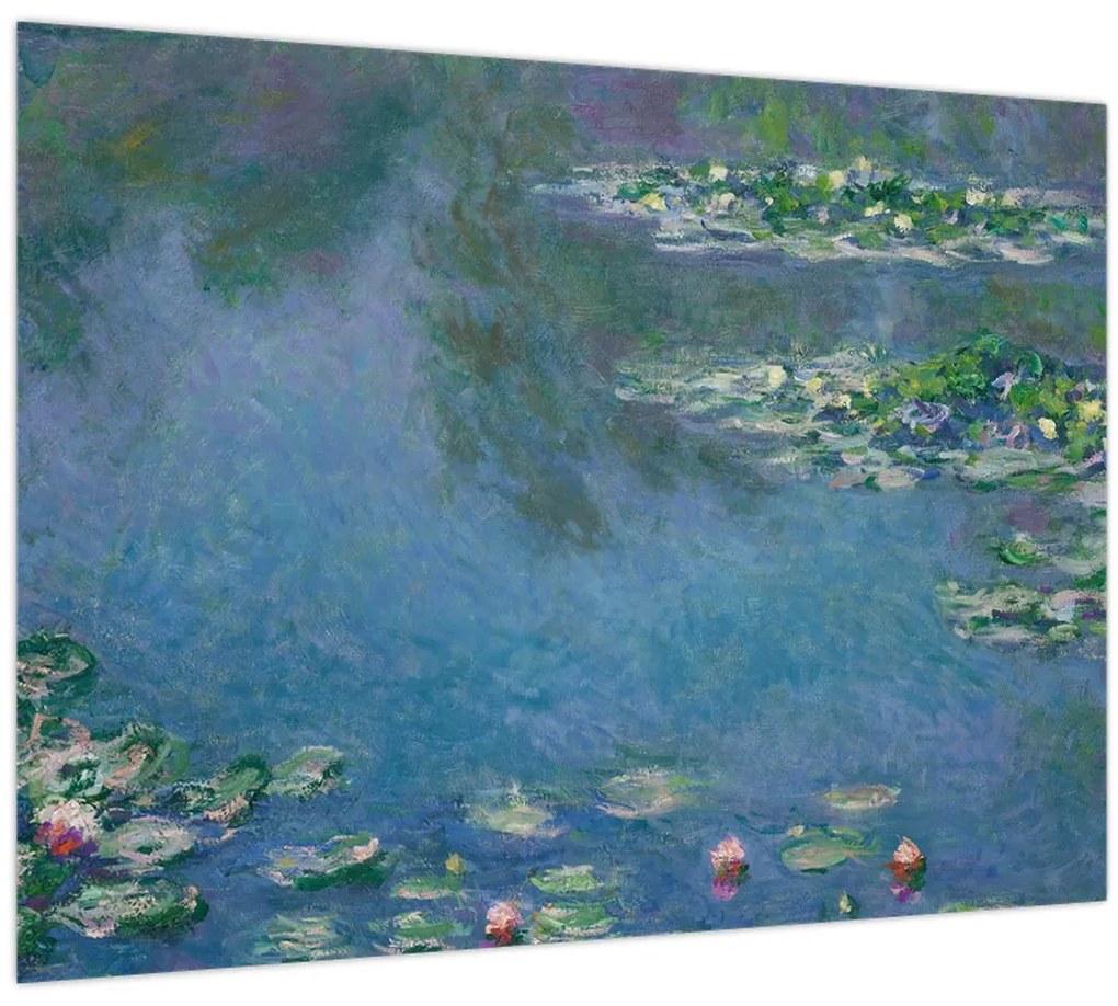 Üveg kép - Claude Monet, Water Lilies, reprodukciók (70x50 cm)