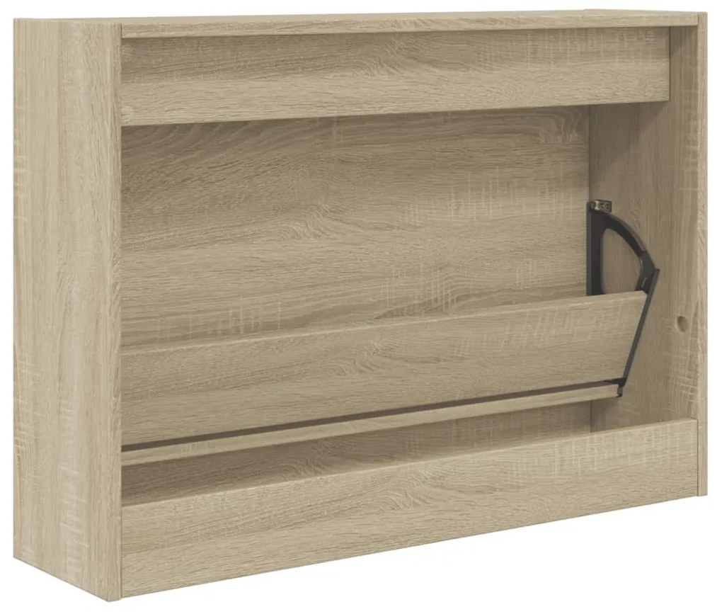 sonoma tölgy színű szerelt fa cipőszekrény 80 x 21 x 57 cm