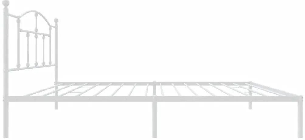 fehér fém ágykeret fejtámlával 107x203 cm