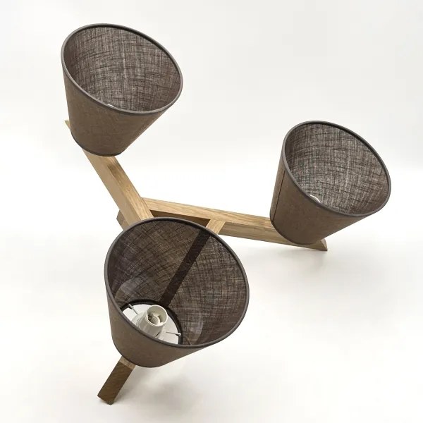 Brilagi - LED Felületre szerelhető csillár ANTHONY 3xE14/40W/230V tölgy/barna