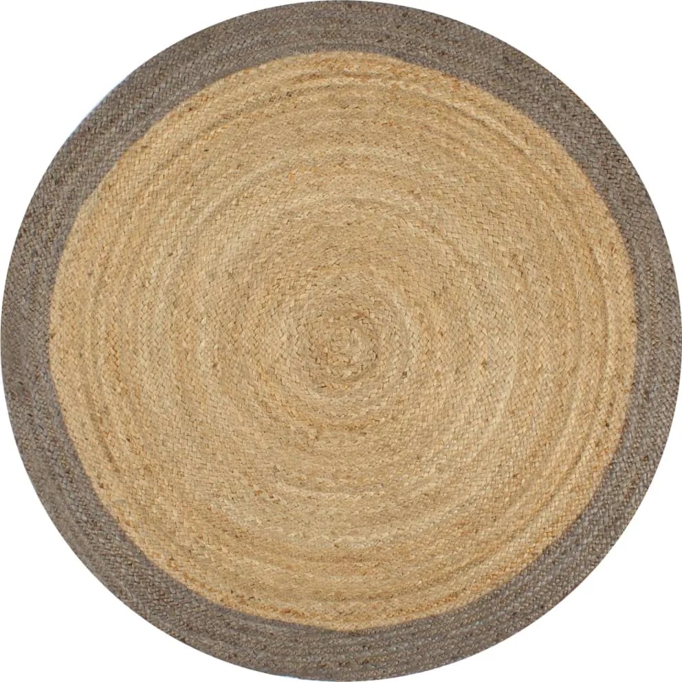 vidaXL szürke szélű kézzel font jutaszőnyeg 150 cm