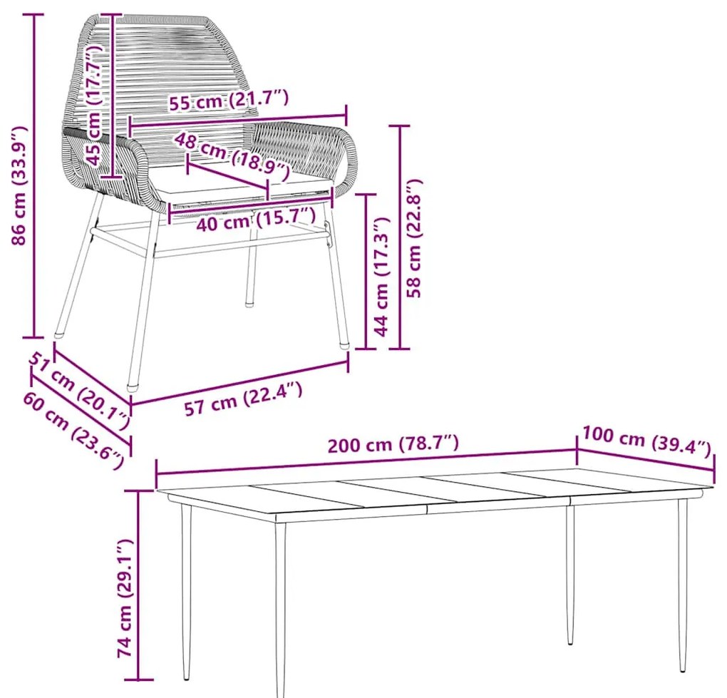 7 részes szürke polyrattan üveg kerti étkezőgarnitúra párnával