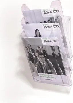 Katalógustartó, asztali és fali, A4, 3 rekeszes, DURABLE Combiboxx, átlátszó (DB858019)