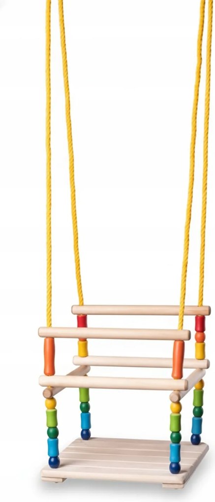 Színes, Zárható Fa Hinta Gyerekeknek 35KG-IG Állítható 160X220