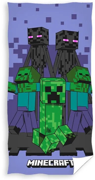 Minecraft Purple Attack fürdőlepedő, strand törölköző 70x140cm