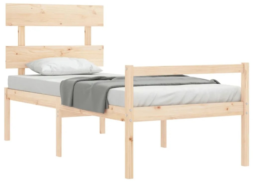 tömör fa ágy időseknek fejtámlával 90x200 cm