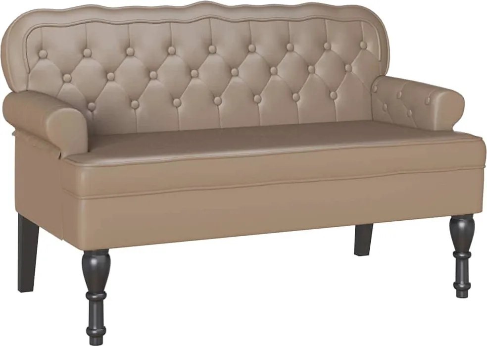 vidaXL Chesterfield Pad Cappuccino 119,5 x 64,5 x 75 cm Műbőr