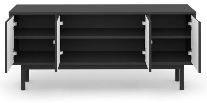 Suport TV în culoare negru/auriu. MAZOMA RTV 4D