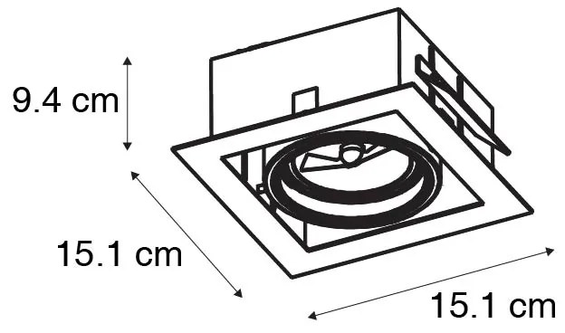 6 darabos modern, állítható, fekete süllyesztett spotlámpa szett - Oneon 70