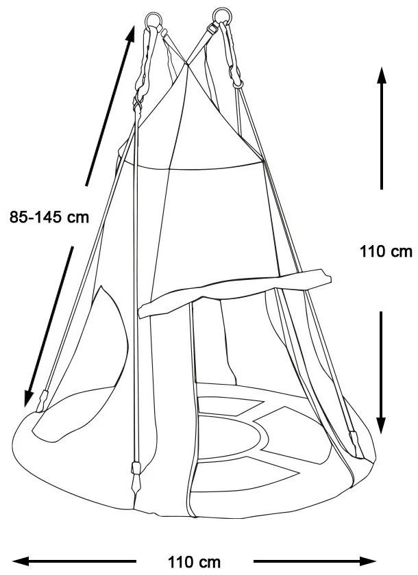 Fészekhinta-110 cm-es-piros-sátorral