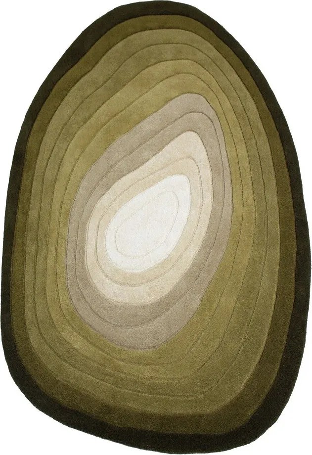 Zöld kézi szövésű gyapjú szőnyeg 200x290 cm Puddle Ombre – Flair Rugs