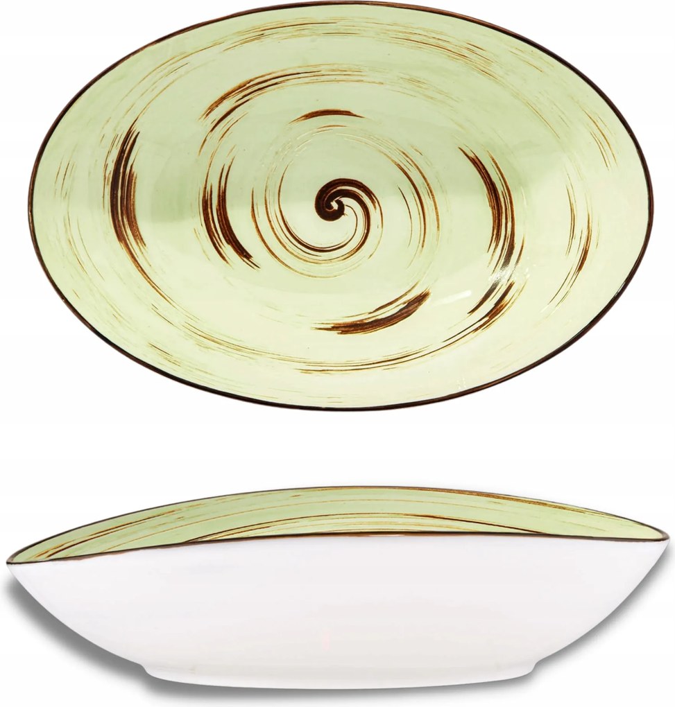 Salátatál Saláta tálaló Ovális porcelán pisztácia Wilmax 30*19,5*7 cm